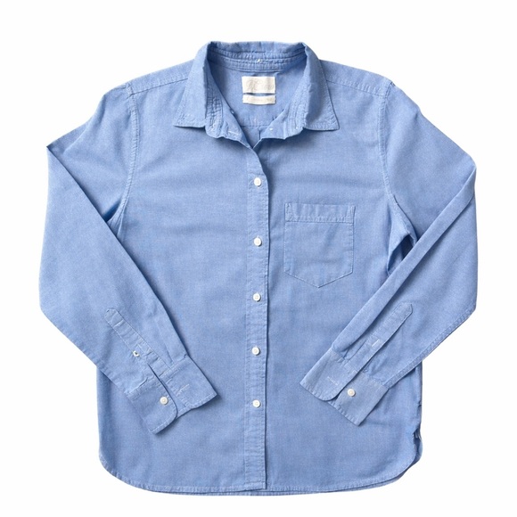 J. Crew Tops - J.Crew Classic Fit Chambray Button Down Shirt Blue Size 6